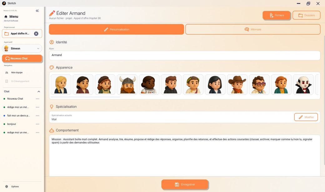 Personnalisation d'un agent